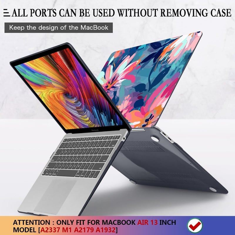 CISSOOK Compatible with MacBook Air 13 inch Case 2021, 2020-2018 Release M1 Chip A2337 A2179 A1932 Retina Display + Touch ID, Plastic Hard Shell &Keyboard Cover& Screen Protector, Muti-Color Painting - Image 5
